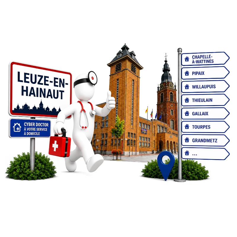Dépannage informatique à domicile à Leuze-en-Hainaut - CyberDoctor