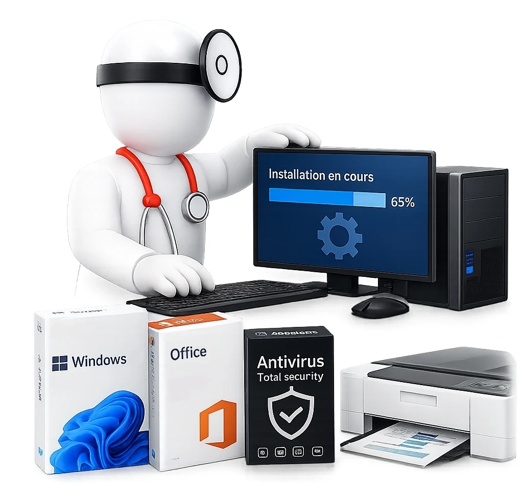 Installation de matériel et logiciels informatique